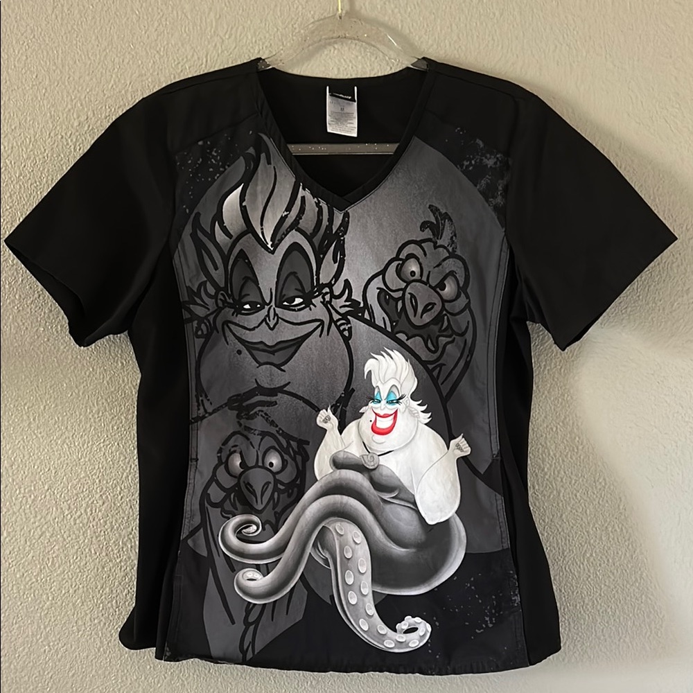Disney Black Ursula Scrub Top- size medium